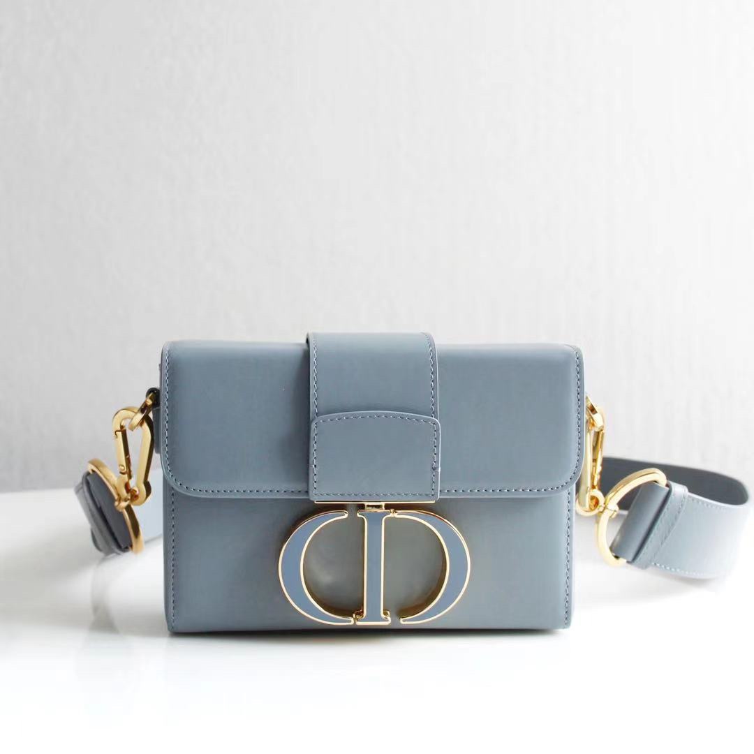 30 Montaigne Box Bag Light Blue Box Calfskin